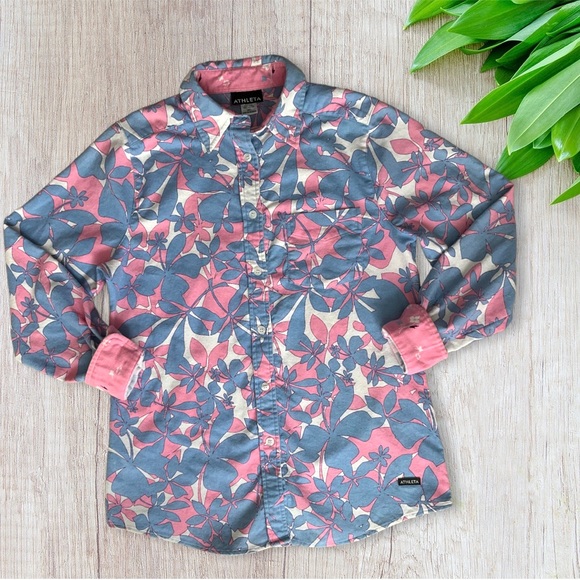 Athleta Tops - Athleta Floral Flannel Button Down Shirt